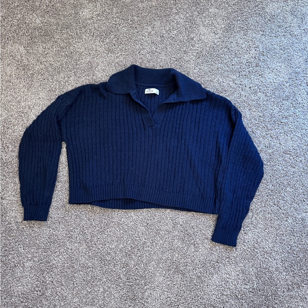 Hollister Deep Blue Cowl Neck Sweater